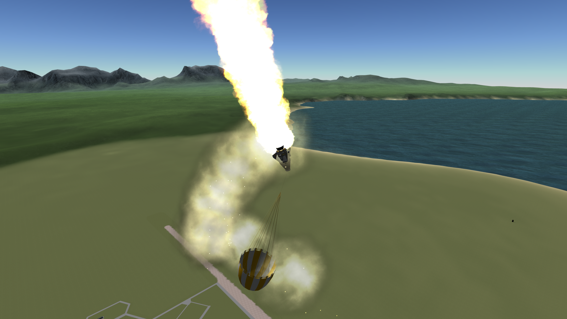 The Mark One tumbles after launch.